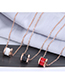 Fashion White Small Waist Titanium Steel Resin Roman Alphabet Necklace