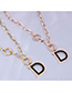 Fashion Gold Color Letter Hollow Titanium Steel Long Necklace