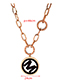Fashion Rose Gold Color Letter Pendant Titanium Steel Long Necklace
