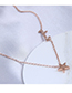 Fashion Rose Gold Color Titanium Steel Star Letter Pendant Necklace