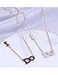 Fashion White Titanium Steel Letter Necklace With Diamonds