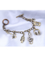 Fashion Gold Color Metal Musical Note Multi-element Pendant Bracelet