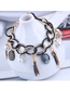 Fashion Color Mixing Metal Beauty Head Tassel Multilayer Bracelet
