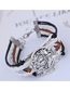 Fashion Silver Color Handcuffs Lion Shield Alloy Handmade Multilayer Braided Bracelet