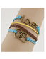 Fashion Blue Letter Love Alloy Handmade Multi-layer Braided Bracelet
