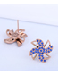 Fashion Royal Blue Rotatable Windmill Diamond Hollow Earrings