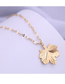 Fashion Gold Color Maple Leaf Titanium Steel Necklace