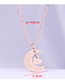 Fashion Gold Color Heart Moon Letter Titanium Steel Necklace