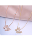 Fashion Gold Color Butterfly Diamond Opal Titanium Steel Necklace