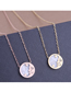 Fashion Gold Color Star And Moon Round Hollow Titanium Steel Necklace