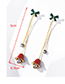 Fashion Red Bow Bell Stud Earrings