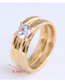 Fashion Gold Color Love Stainless Steel Inlaid Zirconium Love Letter Ring