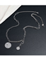 Fashion Silver Stainless Steel Metal Chain Round Sign Smiley Face Pendant Necklace