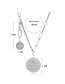 Fashion Silver Stainless Steel Metal Chain Round Sign Smiley Face Pendant Necklace