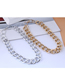 Fashion Silver Metal Chain Thick And Smooth Short Necklace