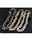 Fashion Black+silver Color Metal Chain Braided Short Necklace