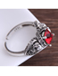 Fashion Red Open Ring With Gems