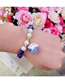 Fashion Planet Color Glass Crystal Beaded Ceramic Lucky Cat Bracelet