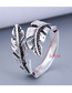 Fashion Silver Color Leaf Open Ring