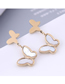 Fashion Gold Color Titanium Steel Shell Butterfly Earrings