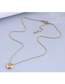 Fashion Rose Gold Color Titanium Steel Peach Heart Letter Necklace