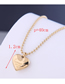 Fashion Rose Gold Color Titanium Steel Peach Heart Letter Necklace