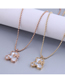Fashion Rose Gold Color Titanium Steel Bear Necklace