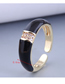 Fashion White Real Gold Plated Zirconium Contrast Open Ring
