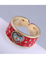 Fashion White Real Gold Plated Inlaid Zirconium Love Heart Contrast Eye Open Ring