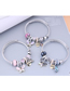 Fashion Pink Metal Butterfly Letter Water Drop Multi-element Pendant Bracelet