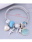 Fashion Blue Metal Peach Heart Angel Seabedo Element Bracelet