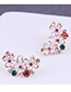 Fashion Gold Diamond Flower Stud Earrings