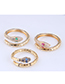 Fashion Pink Real Gold Plated Zirconium Serpentine Open Ring