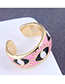Fashion White Real Gold Plated Contrast Eye Opening Ring