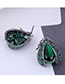Fashion Green Copper Inlaid Zirconium Beetle Earrings