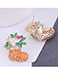 Fashion Orange Copper Inlaid Zirconium Christmas Boot Earrings