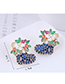 Fashion Pink Copper Inlaid Zirconium Christmas Boot Earrings