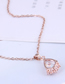 Fashion Rose Gold Copper Inlaid Zirconium Drop Necklace