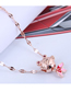Fashion Rose Gold Copper And Diamond Small Goldfish Necklace