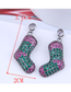 Fashion Purple Copper Inlaid Zirconium Christmas Boot Earrings