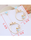 Fashion Golden Metal Ring Angel Asymmetric Stud Earrings
