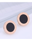 Fashion Gold Color Round Roman Numeral Stud Earrings