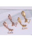 Fashion Gold Color Titanium Steel Butterfly Ear Ring