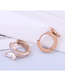 Fashion Rose Gold Color-2 Titanium Steel Butterfly Ear Ring