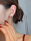 Fashion Red Metal Flash Diamond Bow Stud Earrings