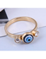 Fashion Silver Color Stainless Steel Diamond Eye Ring