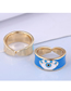 Fashion Red Gold Color-plated Oil Dripping Eye Open Ring