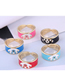Fashion Light Blue Gold Color-plated Oil Dripping Eye Open Ring