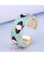 Fashion Blue Gold Color-plated Oil Dripping Eye Open Ring