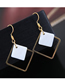 Fashion Gold Color Geometric Shell Square Earrings